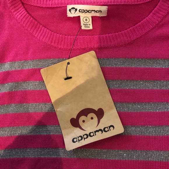 NWT Appaman sweater with shimmer silver stripes - Picture 2 of 2